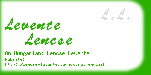 levente lencse business card